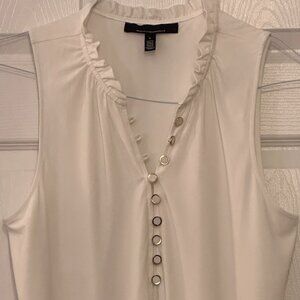 White House Black Market Sleeveless White Blouse – Size L